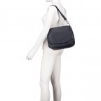 Satteltasche mit zwei Schulterriemen Dunkelblau, Farbe: blau/petrol, Marke: Hausfelder Manufaktur, EAN: 4065646019898, Abmessungen in cm: 29x26x11, Bild 4 von 7