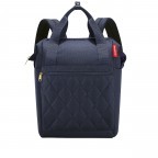 Rucksack Allrounder R Rhombus Midnight Gold, Farbe: blau/petrol, Marke: Reisenthel, EAN: 4012013733215, Abmessungen in cm: 31x39x17, Bild 1 von 3