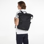 Rucksack Signature Rolltop Backpack mit Laptopfach 15 Zoll Black, Farbe: schwarz, Marke: Tommy Hilfiger, EAN: 8720646503964, Abmessungen in cm: 28x52x13, Bild 3 von 4