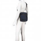 Umhängetasche Nylon & Wax Pull Up Arendal Navy, Farbe: blau/petrol, Marke: The Chesterfield Brand, EAN: 8719241108278, Abmessungen in cm: 20x27x7, Bild 5 von 8