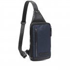Umhängetasche Nylon & Wax Pull Up Salla Navy, Farbe: blau/petrol, Marke: The Chesterfield Brand, EAN: 8719241107554, Abmessungen in cm: 17x26x6, Bild 1 von 8