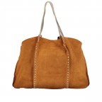 Tasche Velours Cognac, Farbe: cognac, Marke: Hausfelder Manufaktur, EAN: 4065646021280, Abmessungen in cm: 45x35x11, Bild 3 von 5