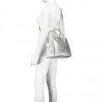 Handtasche Metallic Silber, Farbe: metallic, Marke: Hausfelder Manufaktur, EAN: 4065646021327, Abmessungen in cm: 30x23.5x12, Bild 6 von 7