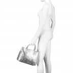 Handtasche Metallic Silber, Farbe: metallic, Marke: Hausfelder Manufaktur, EAN: 4065646021327, Abmessungen in cm: 30x23.5x12, Bild 4 von 7