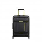 Handgepäck-Trolley Hello Cabin Spinner 55 Expandable Coated Black Lime, Farbe: schwarz, Marke: American Tourister, EAN: 5400520295569, Abmessungen in cm: 40x55x24.5, Bild 1 von 14