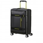 Handgepäck-Trolley Hello Cabin Spinner 55 Expandable Coated Black Lime, Farbe: schwarz, Marke: American Tourister, EAN: 5400520295569, Abmessungen in cm: 40x55x24.5, Bild 2 von 14