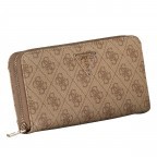Geldbörse Laurel 4G-Logo mit Griffschlaufe Latte, Farbe: cognac, Marke: Guess, EAN: 0190231881742, Abmessungen in cm: 20.5x10x2.5, Bild 2 von 5