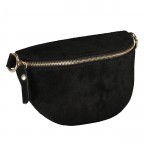 Gürteltasche / Umhängetasche Velours Schwarz, Farbe: schwarz, Marke: Hausfelder Manufaktur, EAN: 4065646021488, Abmessungen in cm: 23x14x7, Bild 2 von 6