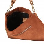 Umhängetasche Velours Cognac, Farbe: cognac, Marke: Hausfelder Manufaktur, EAN: 4065646021587, Abmessungen in cm: 24x19.5x9, Bild 7 von 7