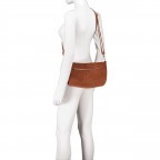Umhängetasche Velours Cognac, Farbe: cognac, Marke: Hausfelder Manufaktur, EAN: 4065646021587, Abmessungen in cm: 24x19.5x9, Bild 6 von 7