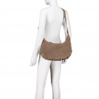Beuteltasche Lifetime Sister Suede M Mocha, Farbe: taupe/khaki, Marke: Hey Marly, EAN: 4262391068489, Abmessungen in cm: 35.5x27x11.2, Bild 6 von 9