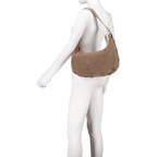 Beuteltasche Lifetime Sister Suede M Mocha, Farbe: taupe/khaki, Marke: Hey Marly, EAN: 4262391068489, Abmessungen in cm: 35.5x27x11.2, Bild 5 von 9