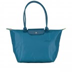 Shopper Le Pliage Green Shopper L Paon, Farbe: blau/petrol, Marke: Longchamp, EAN: 3597922505272, Abmessungen in cm: 31x30x19, Bild 1 von 5