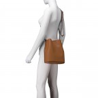 Beuteltasche Hellbraun, Farbe: braun, Marke: Hausfelder Manufaktur, EAN: 4065646021891, Abmessungen in cm: 23.5x27x16, Bild 6 von 7