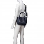 Handtasche mit herausnehmbarem Futteral Dunkelblau, Farbe: blau/petrol, Marke: Hausfelder Manufaktur, EAN: 4065646021938, Abmessungen in cm: 22x22x14, Bild 6 von 7