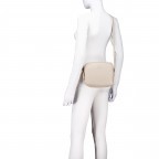 Umhängetasche Nappa Camera Bag mit Goldfittings Beige, Farbe: beige, Marke: Hausfelder Manufaktur, EAN: 4065646020627, Abmessungen in cm: 22x17.5x5.5, Bild 5 von 6