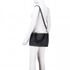 Handtasche Nappa Schwarz, Farbe: schwarz, Marke: Hausfelder Manufaktur, EAN: 4065646020672, Abmessungen in cm: 28x21x12, Bild 5 von 7