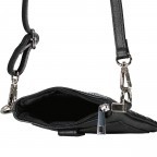 Umhängetasche / Handytasche mit Silberfittings Schwarz, Farbe: schwarz, Marke: Hausfelder Manufaktur, EAN: 4065646022256, Abmessungen in cm: 14.5x21x1.7, Bild 6 von 6