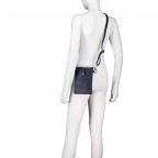 Umhängetasche / Handytasche mit Silberfittings Dunkelblau, Farbe: blau/petrol, Marke: Hausfelder Manufaktur, EAN: 4065646022263, Abmessungen in cm: 14.5x21x1.7, Bild 5 von 6