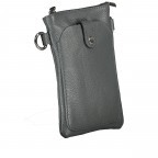 Umhängetasche / Handytasche mit Silberfittings Dunkelgrau, Farbe: grau, Marke: Hausfelder Manufaktur, EAN: 4065646022287, Abmessungen in cm: 14.5x21x1.7, Bild 2 von 6