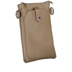 Umhängetasche / Handytasche mit Silberfittings Taupe, Farbe: taupe/khaki, Marke: Hausfelder Manufaktur, EAN: 4065646022300, Abmessungen in cm: 14.5x21x1.7, Bild 2 von 6