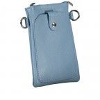 Umhängetasche / Handytasche mit Silberfittings Hellblau, Farbe: blau/petrol, Marke: Hausfelder Manufaktur, EAN: 4065646022317, Abmessungen in cm: 14.5x21x1.7, Bild 2 von 6