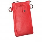 Umhängetasche / Handytasche mit Silberfittings Rot, Farbe: rot/weinrot, Marke: Hausfelder Manufaktur, EAN: 4065646022324, Abmessungen in cm: 14.5x21x1.7, Bild 2 von 6