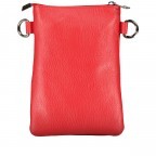 Umhängetasche / Handytasche mit Silberfittings Rot, Farbe: rot/weinrot, Marke: Hausfelder Manufaktur, EAN: 4065646022324, Abmessungen in cm: 14.5x21x1.7, Bild 3 von 6