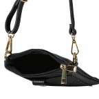 Umhängetasche / Handytasche mit Goldfittings Schwarz, Farbe: schwarz, Marke: Hausfelder Manufaktur, EAN: 4065646022348, Abmessungen in cm: 14.5x21x1.7, Bild 6 von 6
