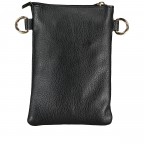 Umhängetasche / Handytasche mit Goldfittings Schwarz, Farbe: schwarz, Marke: Hausfelder Manufaktur, EAN: 4065646022348, Abmessungen in cm: 14.5x21x1.7, Bild 3 von 6