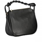 Beuteltasche mit Goldfittings Schwarz, Farbe: schwarz, Marke: Hausfelder Manufaktur, EAN: 4065646022355, Abmessungen in cm: 32.5x24.5x10.2, Bild 2 von 8