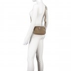 Umhängetasche mit austauschbaren Riemen und Silberfittings Taupe, Farbe: taupe/khaki, Marke: Hausfelder Manufaktur, EAN: 4065646017054, Abmessungen in cm: 18x13x5.5, Bild 5 von 6