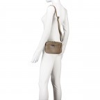 Umhängetasche mit austauschbaren Riemen und Silberfittings Taupe, Farbe: taupe/khaki, Marke: Hausfelder Manufaktur, EAN: 4065646017054, Abmessungen in cm: 18x13x5.5, Bild 4 von 6