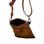 Umhängetasche / Handytasche Velours mit Silberfittings, Farbe: grau, braun, taupe/khaki, grün/oliv, beige, Marke: Hausfelder Manufaktur, Abmessungen in cm: 14.5x21x1.7, Bild 6 von 6