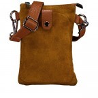 Umhängetasche / Handytasche Velours mit Silberfittings, Farbe: grau, braun, taupe/khaki, grün/oliv, beige, Marke: Hausfelder Manufaktur, Abmessungen in cm: 14.5x21x1.7, Bild 1 von 6