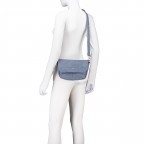 Umhängetasche Mademoiselle M40, Farbe: schwarz, grau, blau/petrol, beige, metallic, Marke: Zwei, Abmessungen in cm: 28x15x9, Bild 7 von 8