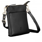 Umhängetasche mit Goldfittings, Farbe: schwarz, blau/petrol, beige, weiß, Marke: Hausfelder Manufaktur, Abmessungen in cm: 21x22x3, Bild 2 von 6