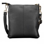 Umhängetasche mit Goldfittings, Farbe: schwarz, blau/petrol, beige, weiß, Marke: Hausfelder Manufaktur, Abmessungen in cm: 21x22x3, Bild 3 von 6