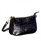 Umhängetasche Kroko, Farbe: schwarz, beige, Marke: Hausfelder Manufaktur, Abmessungen in cm: 24x14x5, Bild 2 von 5