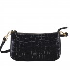 Umhängetasche Kroko, Farbe: schwarz, beige, Marke: Hausfelder Manufaktur, Abmessungen in cm: 24x14x5, Bild 1 von 5