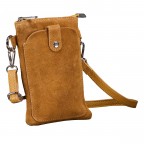 Umhängetasche / Handytasche Velours mit Silberfittings, Farbe: braun, taupe/khaki, beige, Marke: Hausfelder Manufaktur, Abmessungen in cm: 14x21x1.7, Bild 2 von 6