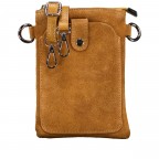 Umhängetasche / Handytasche Velours mit Silberfittings, Farbe: braun, taupe/khaki, beige, Marke: Hausfelder Manufaktur, Abmessungen in cm: 14x21x1.7, Bild 1 von 6