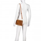 Umhängetasche Velours mit Goldfittings, Farbe: schwarz, cognac, taupe/khaki, grün/oliv, beige, Marke: Hausfelder Manufaktur, Abmessungen in cm: 25x15x1, Bild 6 von 8