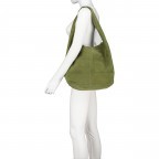Beuteltasche Velours Oliv, Farbe: grün/oliv, Marke: Hausfelder Manufaktur, EAN: 4065646022768, Abmessungen in cm: 32.5x32x17, Bild 4 von 5
