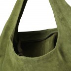 Beuteltasche Velours Oliv, Farbe: grün/oliv, Marke: Hausfelder Manufaktur, EAN: 4065646022768, Abmessungen in cm: 32.5x32x17, Bild 5 von 5