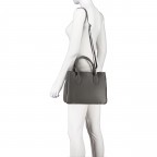 Handtasche Dunkelgrau, Farbe: grau, Marke: Hausfelder Manufaktur, EAN: 4065646022966, Abmessungen in cm: 30x22x12, Bild 5 von 7