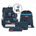 Schulranzen Space Shine Special Edition Set 5-teilig Shark Dexter, Farbe: blau/petrol, Marke: Step by Step, EAN: 4047443525086, Abmessungen in cm: 38x37x20, Bild 1 von 15