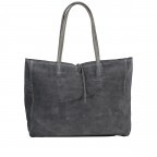 Shopper Velours Grau, Farbe: grau, Marke: Hausfelder Manufaktur, EAN: 4065646023123, Abmessungen in cm: 36x30x12, Bild 3 von 5