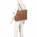 Shopper Velours Taupe, Farbe: taupe/khaki, Marke: Hausfelder Manufaktur, EAN: 4065646023147, Abmessungen in cm: 36x30x12, Bild 4 von 5