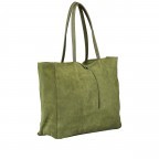 Shopper Velours Oliv, Farbe: grün/oliv, Marke: Hausfelder Manufaktur, EAN: 4065646023154, Abmessungen in cm: 36x30x12, Bild 2 von 5